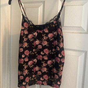 Flowe Print Spaghetti Strap Top